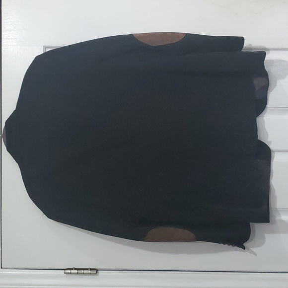 Lauren Ralph Lauren Black Corduroy Blazer w/ Brown Suede Elbow Patches Size 46R - Picture 4 of 7